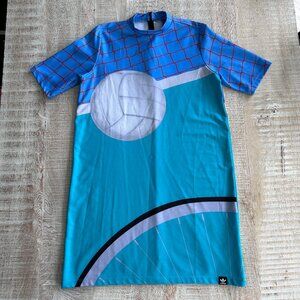 Adidas Womens Soccer Net Midi Straight Dress Short Sleeves blue/navy Size Large